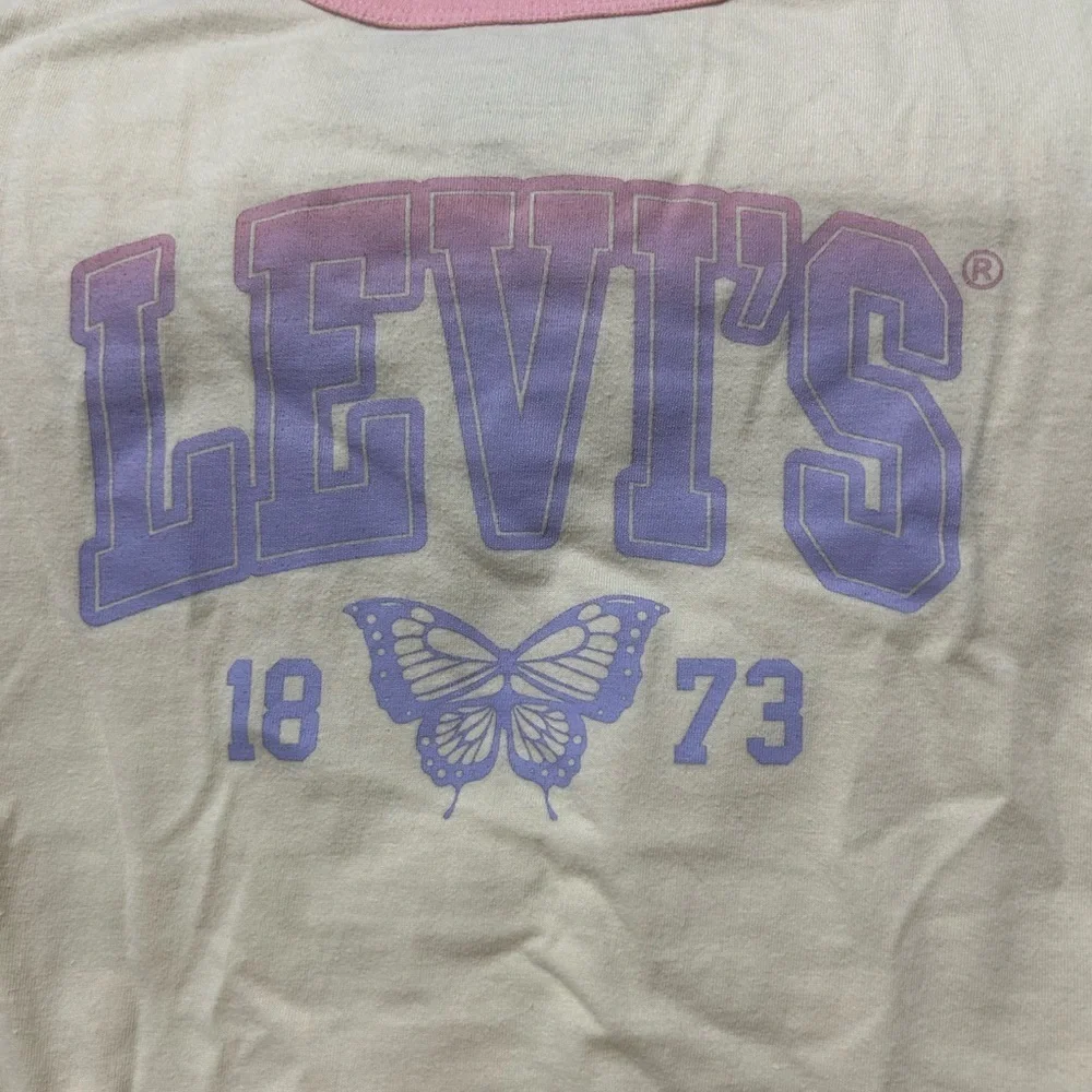 Size Large GIRLS Levi’s Butterfly Tie up T-Shirt E1